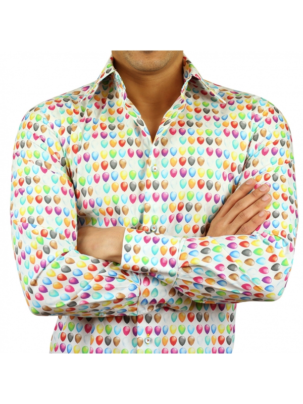 Chemise Supertrash Taille 36 - Modèle Ballon Décolleté Avec Volants Colorés - État Occasion Très Bon - Réf ZC918