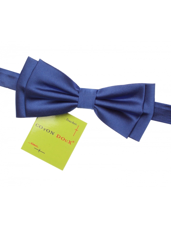 Plain cobalt blue bow tie