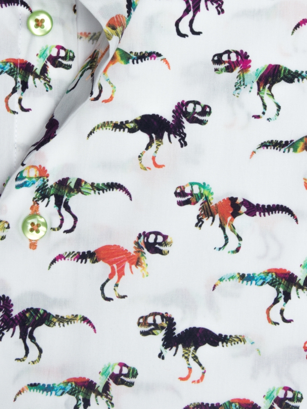 Men's fitted shirt with dinosaurs prints