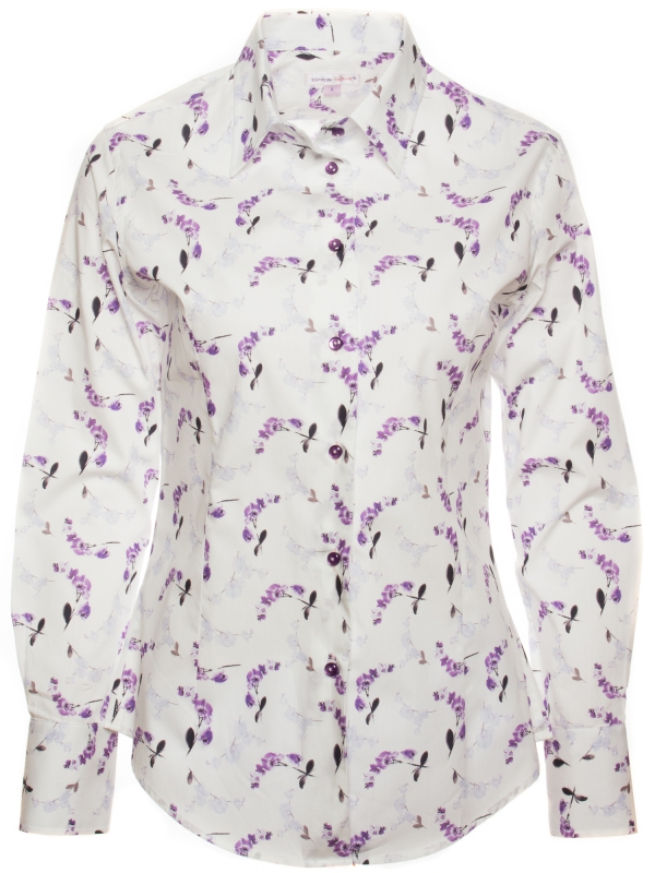 Women's shirt with orchid flowers prints