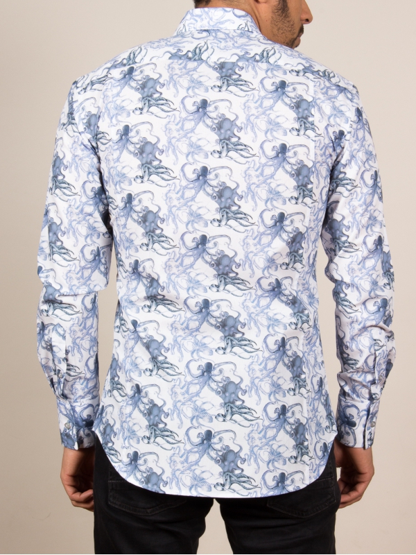 men's shirt with octopus print