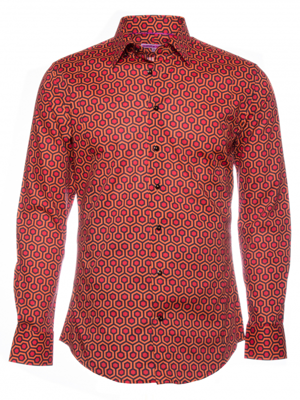 Men's slim fit shirt with geometrical patterns