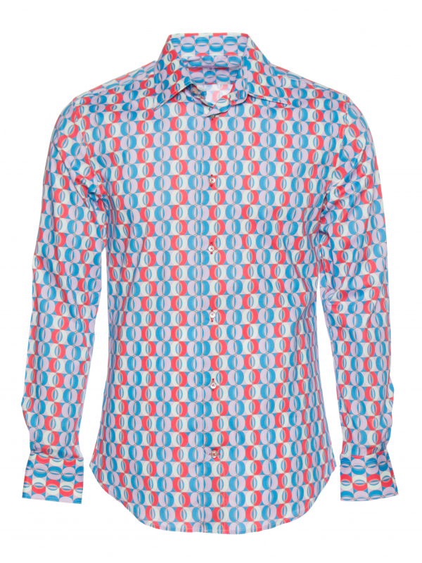 Men's regular shirt with ovale print