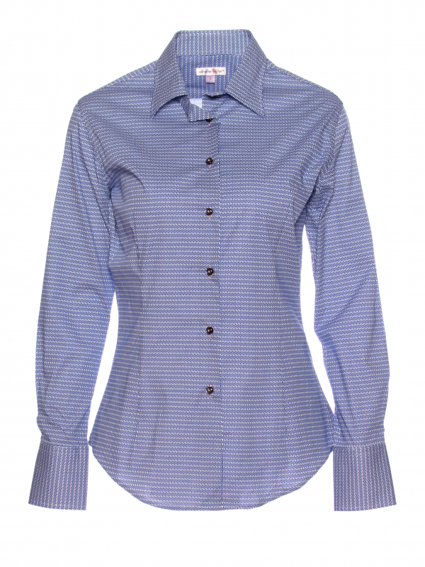 Chemisier River Woods - Taille 46, Bleu à Pois, Cintré - Occasion Très Bon état