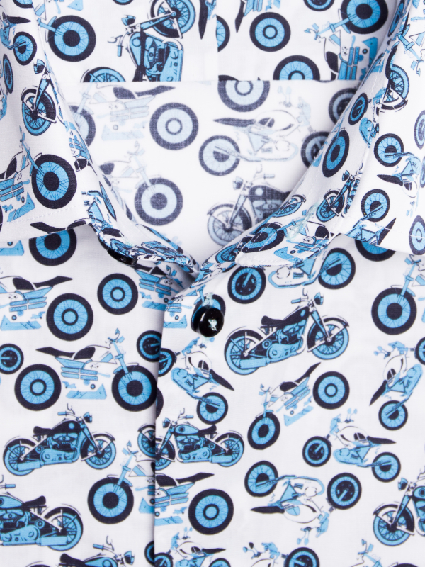 Men's regular fit shirt with motorcycle print