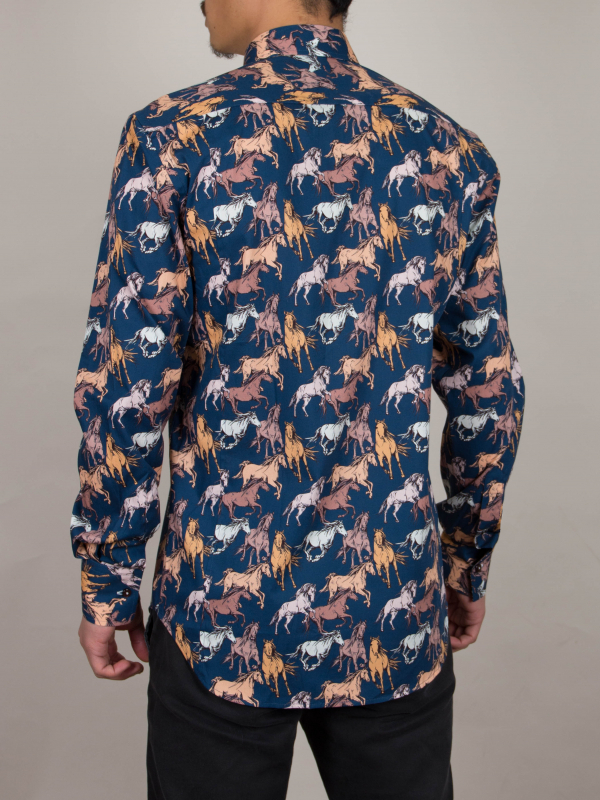 shirt dress man brand horse Men's regular fit shirt with horse print