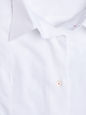 Solid White Tone on Tone textured Jacquard Classic Custom Shirt 100c 80/2*80/2 Sbm013a